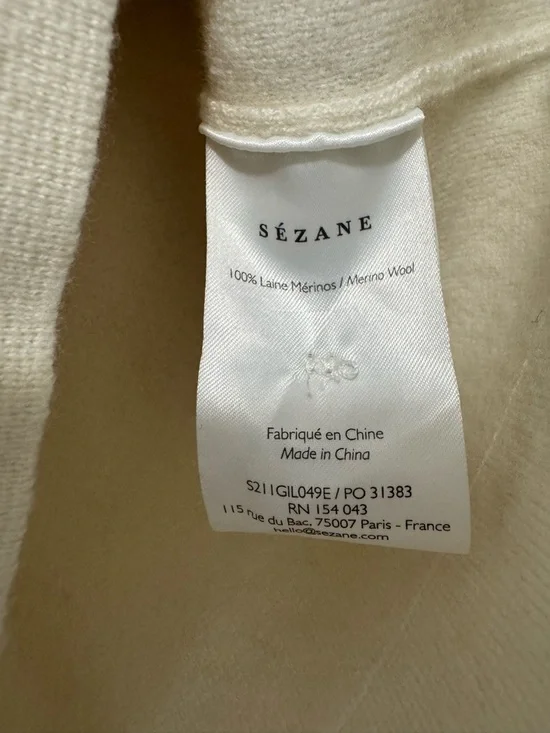 Sezane Cream Button-Front Cardigan Jacket - Picture 4 of 7